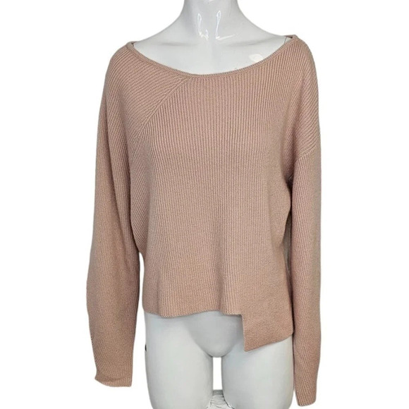 Pinko Sweaters - PINKO Asymmetrical Wool Cashmere Ribbed Sweater Pink Size Small